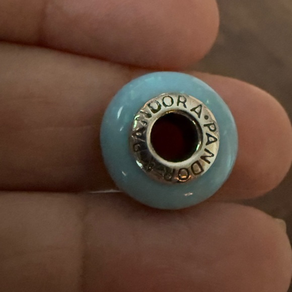 Pandora Light Blue and Silver Charm Bead - Picture 4 of 5